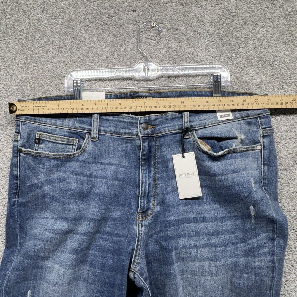 Judy Blue‎ Skinny Fit Jeans 22W / 27 Buffalo Plaid Distressed Denim Stretch NWT - Picture 7 of 9